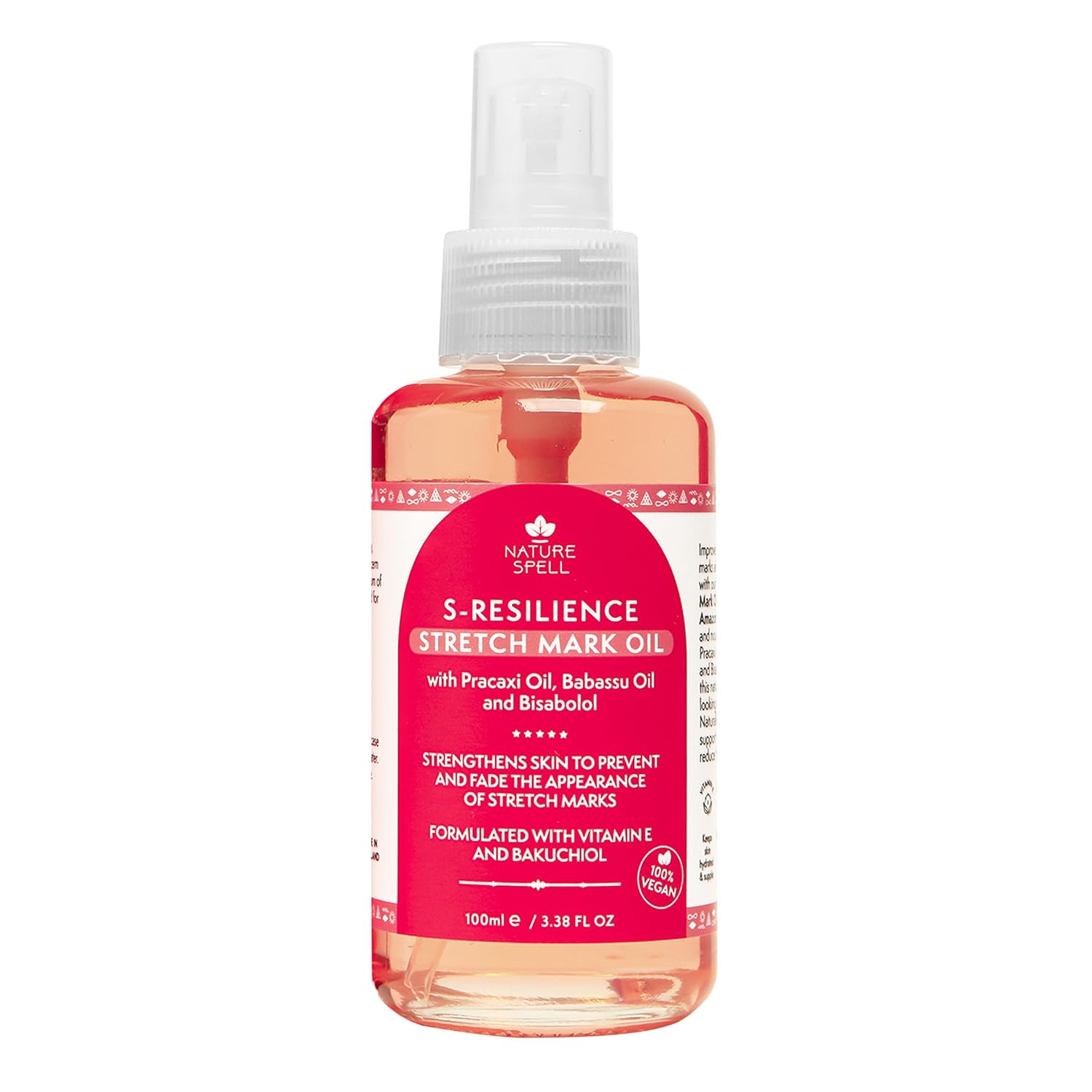 Nature Spell Stretch Mark Oil For Women, Vegan Body Oil for Stretch Marks, Scars & Uneven Skin Tone, 3.38 Fl Oz