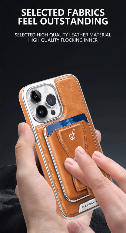 Leather Magnetic Card Slot Phone Case for Iphone 16 15 14 12 13 11 Pro Max 16 plus High End Luxury Business Leather Phone Cover