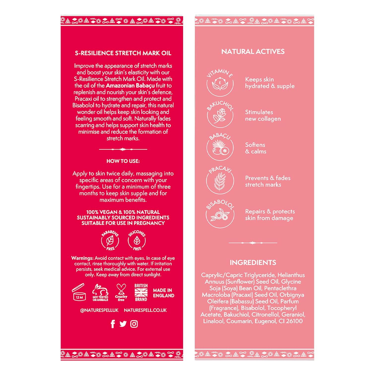 Nature Spell Stretch Mark Oil For Women, Vegan Body Oil for Stretch Marks, Scars & Uneven Skin Tone, 3.38 Fl Oz